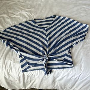 large blue and white top from Promesa